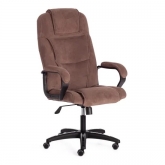 Кресло BERGAMO (22) флок коричневый / пластик чёрный